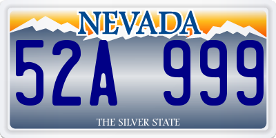 NV license plate 52A999