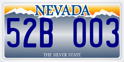 NV license plate 52B003