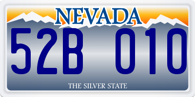 NV license plate 52B010