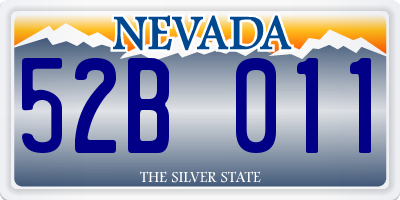 NV license plate 52B011