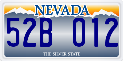 NV license plate 52B012