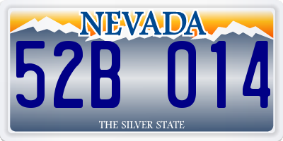 NV license plate 52B014
