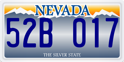 NV license plate 52B017