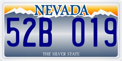 NV license plate 52B019