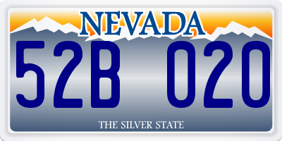 NV license plate 52B020