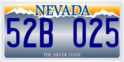 NV license plate 52B025