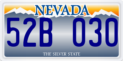 NV license plate 52B030
