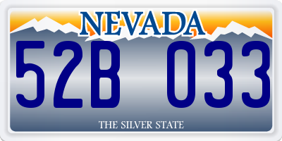 NV license plate 52B033
