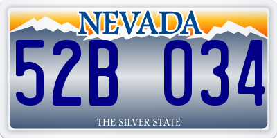 NV license plate 52B034