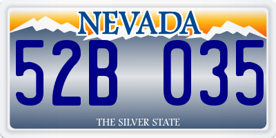 NV license plate 52B035