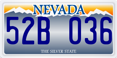 NV license plate 52B036
