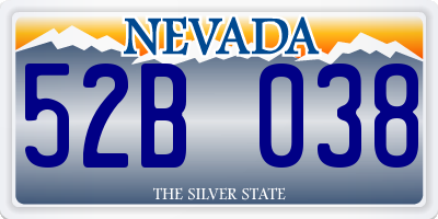 NV license plate 52B038