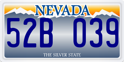 NV license plate 52B039