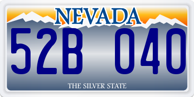 NV license plate 52B040