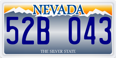 NV license plate 52B043