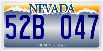 NV license plate 52B047
