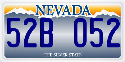 NV license plate 52B052