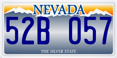 NV license plate 52B057