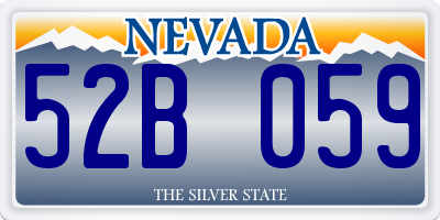 NV license plate 52B059