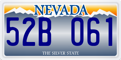 NV license plate 52B061
