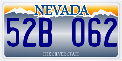NV license plate 52B062