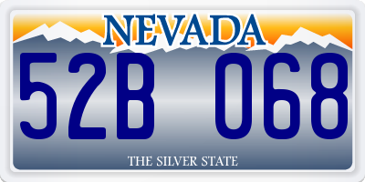 NV license plate 52B068