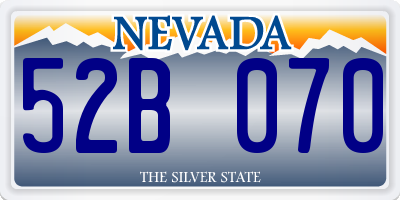 NV license plate 52B070