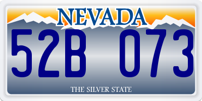 NV license plate 52B073