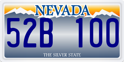 NV license plate 52B100