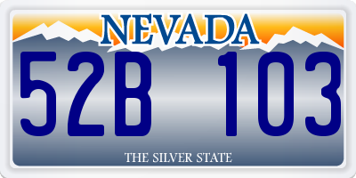NV license plate 52B103