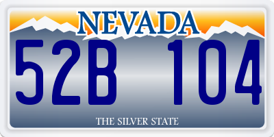 NV license plate 52B104