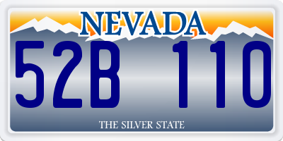 NV license plate 52B110