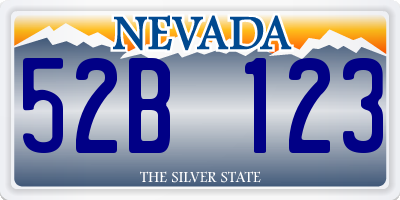 NV license plate 52B123