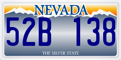 NV license plate 52B138