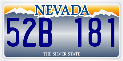 NV license plate 52B181