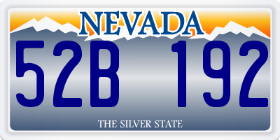 NV license plate 52B192