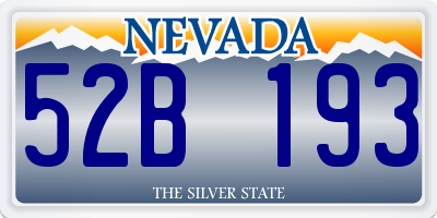 NV license plate 52B193