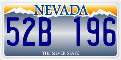 NV license plate 52B196