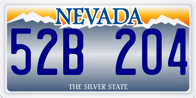 NV license plate 52B204