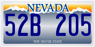 NV license plate 52B205