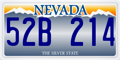 NV license plate 52B214