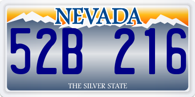 NV license plate 52B216