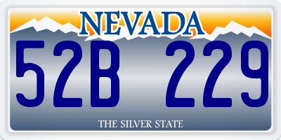 NV license plate 52B229