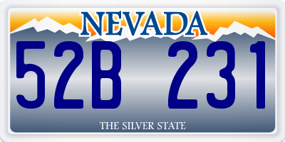 NV license plate 52B231