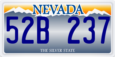 NV license plate 52B237