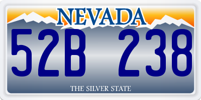 NV license plate 52B238