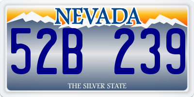 NV license plate 52B239