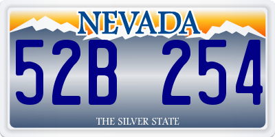 NV license plate 52B254