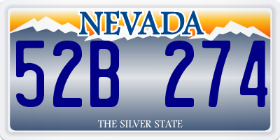NV license plate 52B274