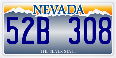 NV license plate 52B308